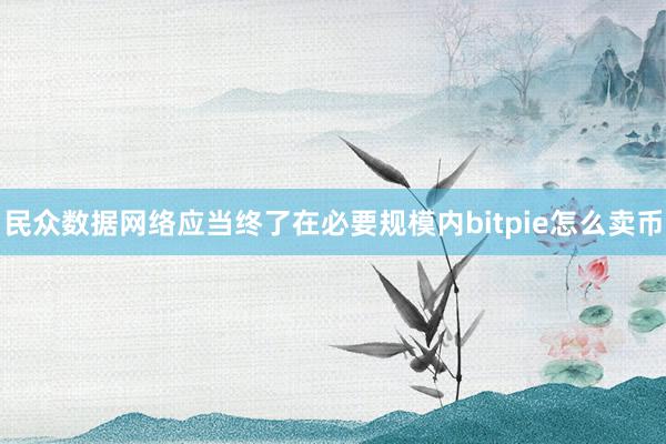 民众数据网络应当终了在必要规模内bitpie怎么卖币