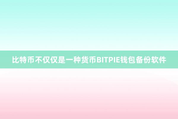 比特币不仅仅是一种货币BITPIE钱包备份软件