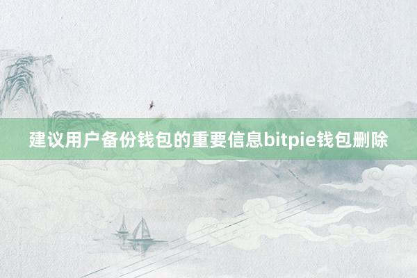 建议用户备份钱包的重要信息bitpie钱包删除