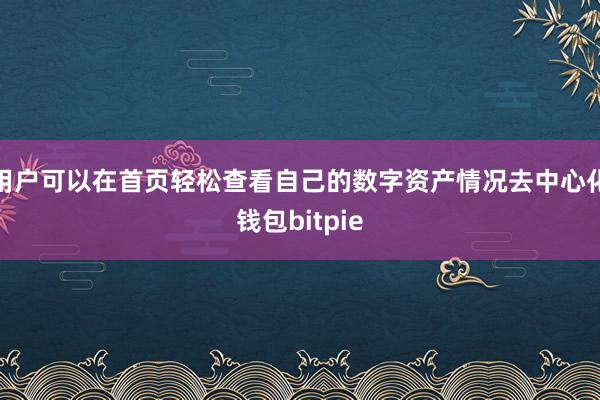 用户可以在首页轻松查看自己的数字资产情况去中心化钱包bitpie