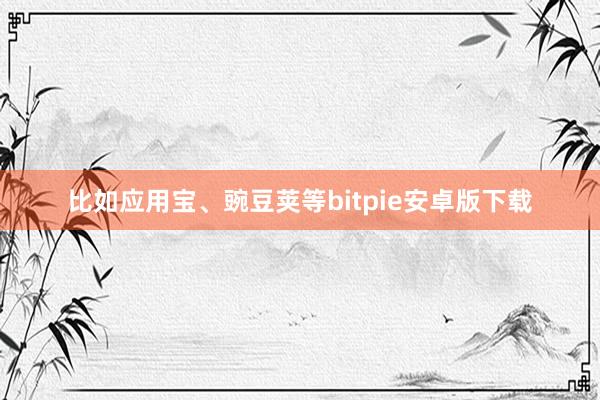 比如应用宝、豌豆荚等bitpie安卓版下载