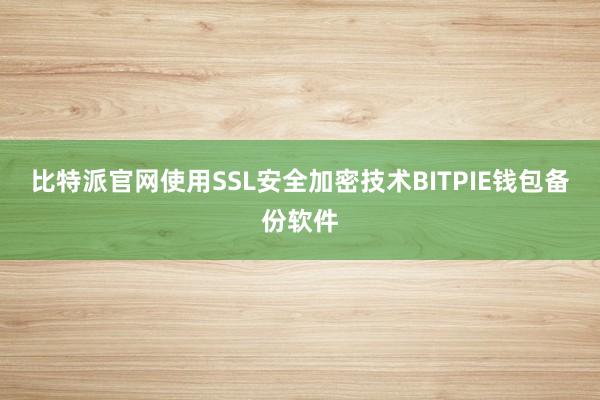 比特派官网使用SSL安全加密技术BITPIE钱包备份软件