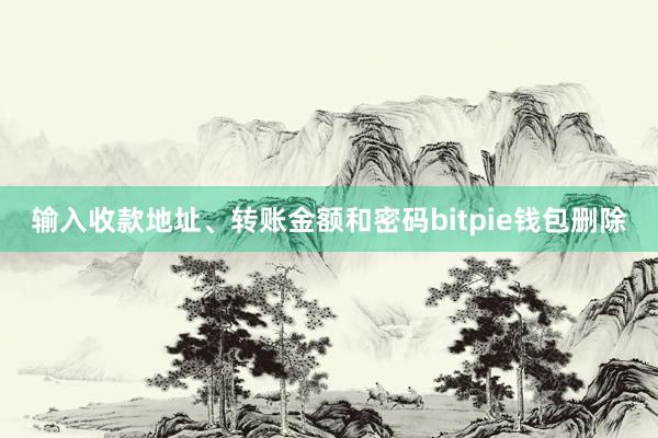 输入收款地址、转账金额和密码bitpie钱包删除