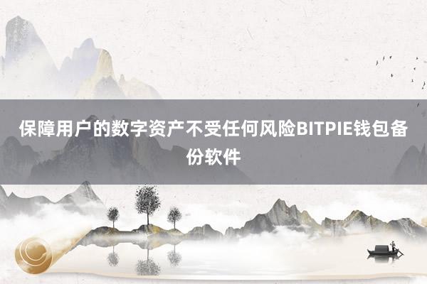 保障用户的数字资产不受任何风险BITPIE钱包备份软件