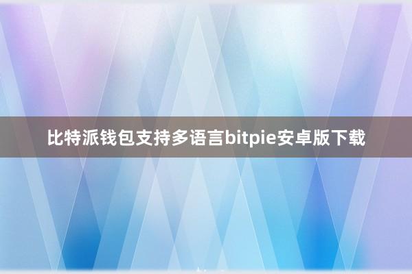 比特派钱包支持多语言bitpie安卓版下载