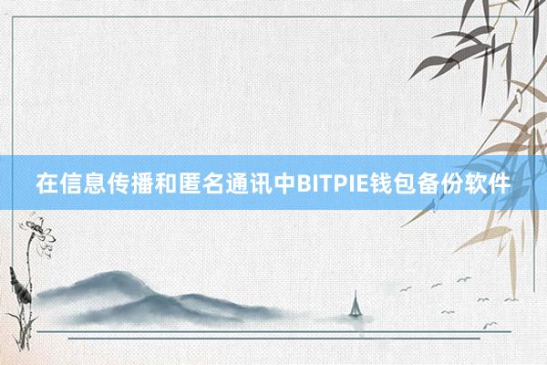 在信息传播和匿名通讯中BITPIE钱包备份软件