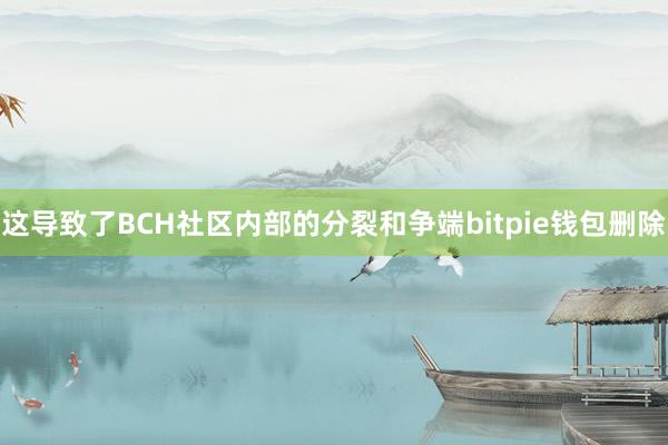 这导致了BCH社区内部的分裂和争端bitpie钱包删除