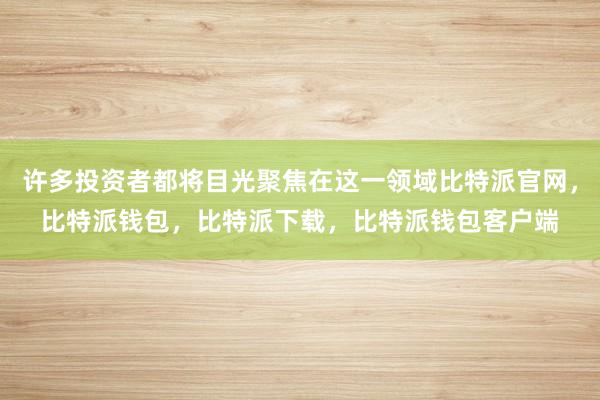 许多投资者都将目光聚焦在这一领域比特派官网，比特派钱包，比特派下载，比特派钱包客户端