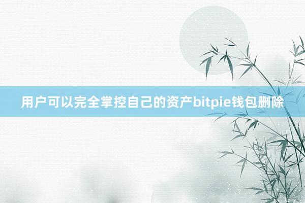 用户可以完全掌控自己的资产bitpie钱包删除