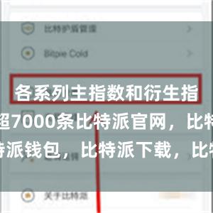 各系列主指数和衍生指数合计超7000条比特派官网，比特派钱包，比特派下载，比特派钱包客户端