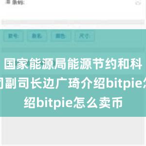 国家能源局能源节约和科技装备司副司长边广琦介绍bitpie怎么卖币