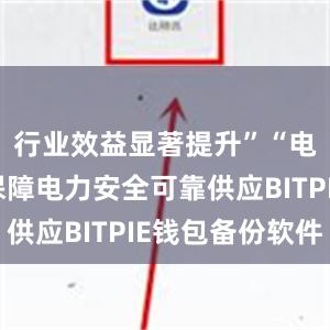 行业效益显著提升”“电力行业保障电力安全可靠供应BITPIE钱包备份软件